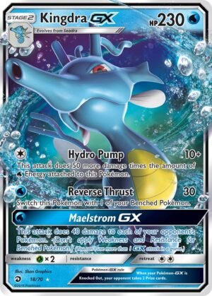 Kingdra GX - 18/70 - Rare Holo GX - Dragon Majesty