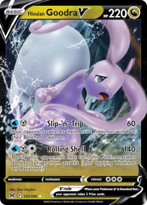 Hisuian Goodra V - 135/196 - Holo Rare V - Lost Origin